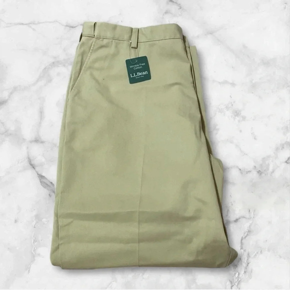 LL Bean Pants Comfort Waist Mens 40x30 Casual cotton Khaki color - Picture 4 of 6